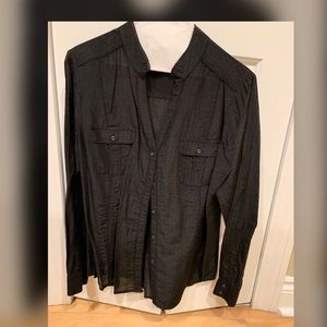 Sheer White House Black Market Black Blouse